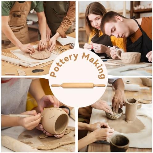 Professional Clay Rolling Pin, 17 Inch Non-Stick Clay Roller for Pottery and Slab Making –Duty Pottery Tool with Ergonomic Handles, Essential for Art Studios - Image 6