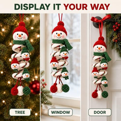Crochet Snowman Spiral Ornament DIY Kit, Christmas Craft for Adults - Image 7