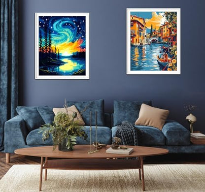 ZTOTZ Paint by Number Kits for Adults Aurora, Starry Night Paint by Numbers Christmas Gift Canvas,Moonight Paint by The Numbers for Adults for Decor - Image 4