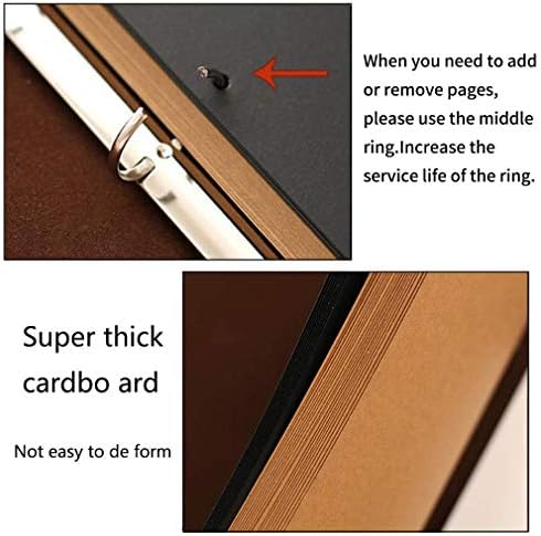ZEEYUAN Leather Scrap Book DIY Photo Memory Book Scrapbook Photo Album 60 Pages (Rose Blue) - Image 3
