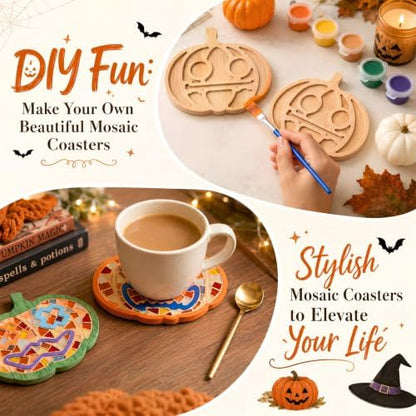 6PCS DIY Glass Mosaic Tiles for Crafts, Mixed Color, Halloween Pumpkin - Image 5