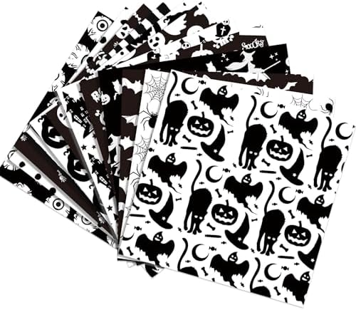 orkwo 24 Sheets Halloween Pattern Paper Set, 11.8"x11.8" Scrapbooking Supplies Paper Spider Pumpkin Bat Witch Plaid Stripe Dot Origami Paper - Image 7