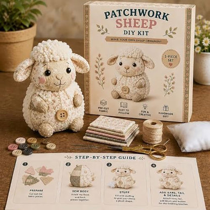 Diys Patchwork Animal Set for Adults Beginners Precuts Floral Fabric Sewing Set with Tools & Stuffing to 3D Plush - Image 4