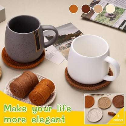 UzecPk Crochet Kits, Crochet Kit for Beginners 4 PCS Crochet Coasters Kits - Image 5