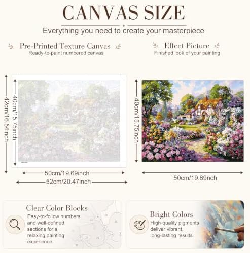 TELMOXA Garden Paint by Numbers Kit for Adults, 16x20 in - Image 3
