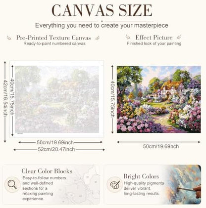 TELMOXA Garden Paint by Numbers Kit for Adults, 16x20 in - Image 3