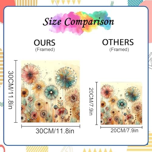 Hestarcul Flowers Adult Paint by Number Kits with Frame,Dandelion Painting Kits on Canvas,Large Color by Numbers Watercolor Gifts for Friends Home Wall Decor - Image 3
