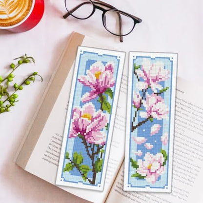ORIGACH 6 Set Magnolia Cross Stitch Bookmark Kit for Beginner - Image 5
