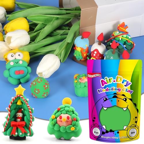 ifergoo 100g Green Air Dry Clay, 3.5oz DIY Creative Modeling Clay for Kids - Image 5