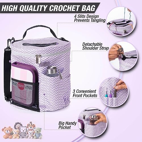 MODDA Crochet Kit for Beginners Adults and Teens - with Video Course - Make Amigurumi and Crocheting Kit Projects - Beginner Crochet Kit Includes 20 Colors Yarn, Hooks, Book, Patterns and Crochet Bag - Image 4