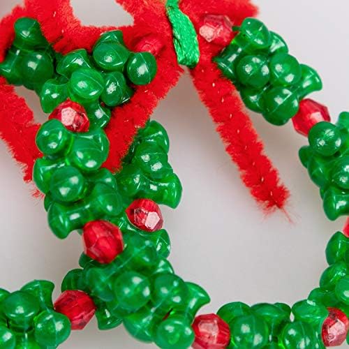 Christmas Crafts for Kids Adults Families, Beaded Ornament Kit to Make Wreath/Candy Cane/Xmas Tree/Snowman, Holiday Decorations Party Supplies, 40 Pieces - Image 5
