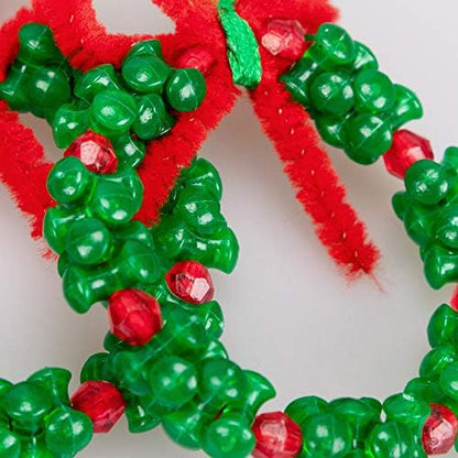 Christmas Crafts for Kids Adults Families, Beaded Ornament Kit to Make Wreath/Candy Cane/Xmas Tree/Snowman, Holiday Decorations Party Supplies, 40 Pieces - Image 5