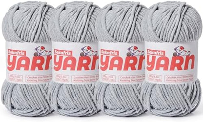 4 Pack Plush Chunky Chenille Yarn for Crocheting, Soft Fluffy Velvet Yarn for Crocheting Amigurumi, Fuzzy Baby Blanket Knitting 400g/524yds Bulky(4 Grayish) by Sekafris