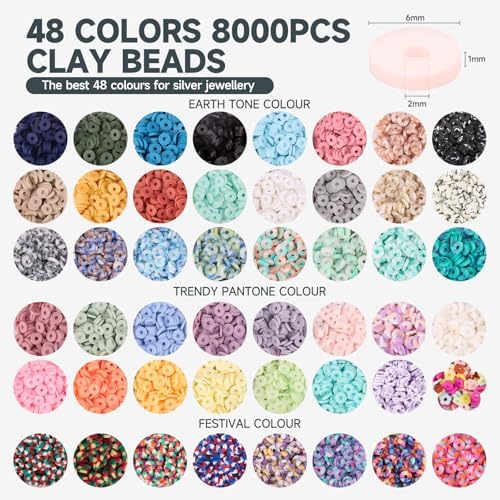 Pizooro 3 Boxes Clay Beads for Bracelet Making Friendship Bracelets Gifts - Image 5