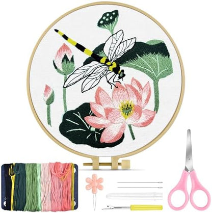 TINDTOP Embroidery Kit for Beginners Adult, Dragonfly Embroidery Kit by TINDTOP