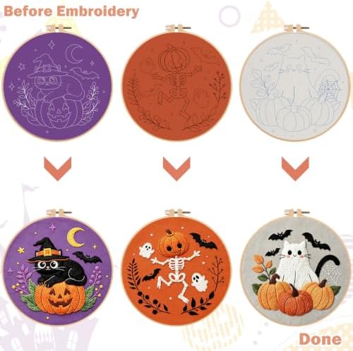 Nuberlic 3 Pack Halloween Embroidery Kit for Beginners - Image 5
