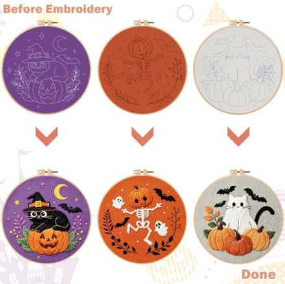 Nuberlic 3 Pack Halloween Embroidery Kit for Beginners - Image 5