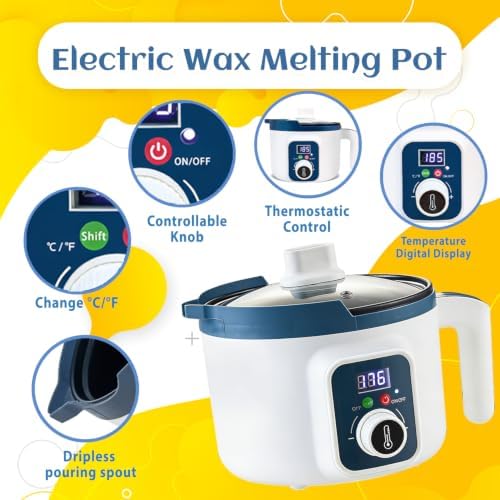 KQU Wax Melting Pot with Digital Temperature Control for Candle Making - Image 2