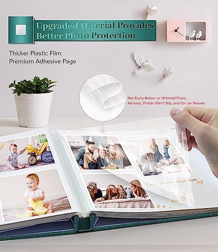 Artfeel Photo Album Self Adhesive Scrapbook Album for 3x5 4x6 5x7 8x10 Pictures, 60 Pages Linen Cover with Display Window DIY Photo Book,Ideal Gifts for Family Travel Wedding Baby - Image 3