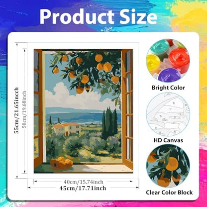xcemhil Landscape Paint by Numbers Kit for Adults Beginner, Scenery Paint by Numbers for Adult, Acrylic Paint by Number Kits Suitable for Home Wall Art Decor Gifts 16x20 Inch - Image 4