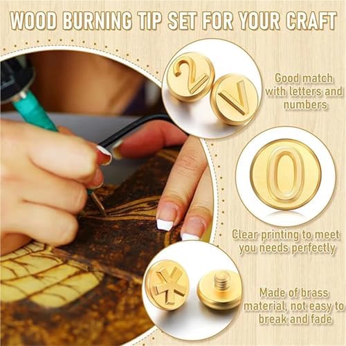 28/56 Pcs Wood Burning Tip Copper Letters Wood Burning Tool Wood Burning Alphabet Template Branding and Personalization Tool - Image 5