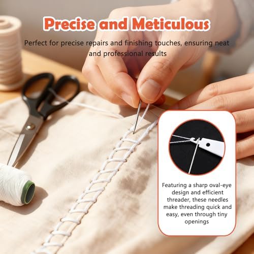 37 Piece Sewing Kit, Portable Sewing Tool Set with Stainless Steel Needles, Thread, Seam Ripper & Thimbles, Compact DIY Hand Sewing Kit for Home, Travel & Emergency Repairs - Image 7