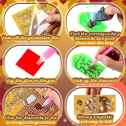 Saillong 12 Pack Fall Football Diamond Painting Greeting Card with Envelope - Image 6
