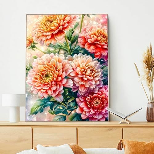 xcemhil Flowers Paint by Numbers Kit for Adults Beginner, Flowers Paint by Number for Adult, Acrylic Paint by Numbers Kits Suitable for Home Wall Art Decor Gifts 16x20 Inch - Image 2