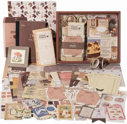YagCu 348 Pcs Scrapbooking Kit, Vintage Junk Journal Supplies for Adult, Large Collection Journal and Scrapbook Set, Bullet Journals Materials, Journaling Arts Craft Beginner by YagCu