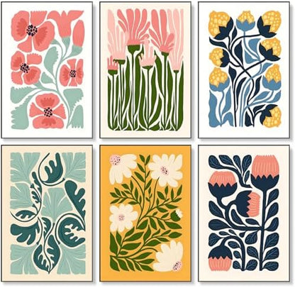 Okarina 6 Pack Paint by Numbers Kit for Adults & Beginners, Flower Designs by Okarina
