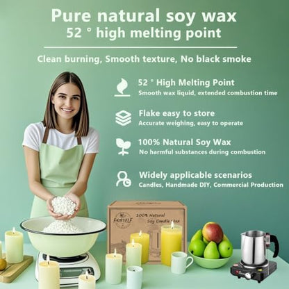 FAIRYELF 3lbs Soy Wax Candle Making Kit for Adults, DIY Craft Supplies Set - Image 3