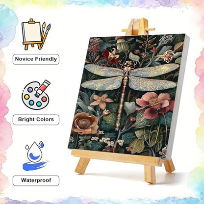 TBAIRO Framed Paint by Numbers Kit for Adults Beginner Dragonfly DIY Painting Kits for Adults Animals Easy Adult Paint by Number Kits on Canvas for Wall Art Decor 8x12 Inch - Image 2