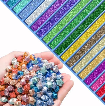 Origami Star, Star Paper, Paper Star Strip, Flash Origami, DIY origami paper star strips (18 colors/360 sheets) - Image 6