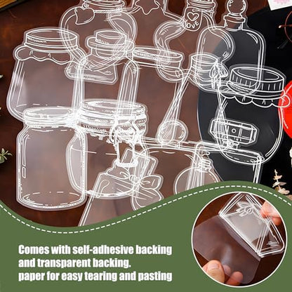 Large Size Transparent Dried Flower Bookmarks, 40 PCS Handmade DIY Flower Page Clips,World in Bottle-Making Stunning Herbarium(Glass Bottle and Mason Jars) - Image 6