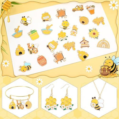 MARFOREVER 40Pcs/20 Pairs Bee Charms for Jewelry Making Gifts - Image 6