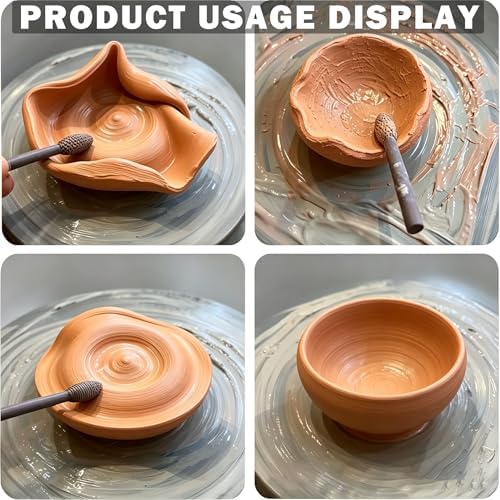 Texture Tool Sets for Clay Art - 9/23pcs Oval Clay Modeling Pattern Rollers Kit with Ergonomic Handles, Small Clay Texture Rollers for Polymer Clay, Pottery (9pcs Single Head) - Image 7
