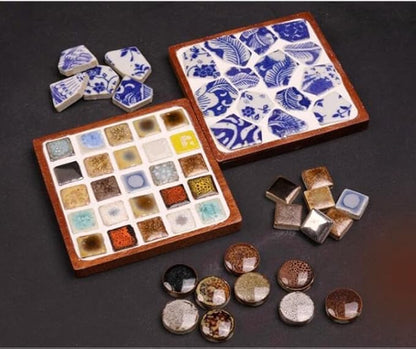 1.1 LB Porcelain Ceramic Mosaic Tiles,Broken Irregular Mosaic Tiles for DIY Craft Floor,Kitchen,Pool, Flower Pots Mosaic Making Supplies (Porcelain 03)