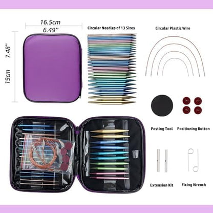 Yarniss 13 Pairs Circular Knitting Needle Set with Cable 3.0~10.0mm - Image 2