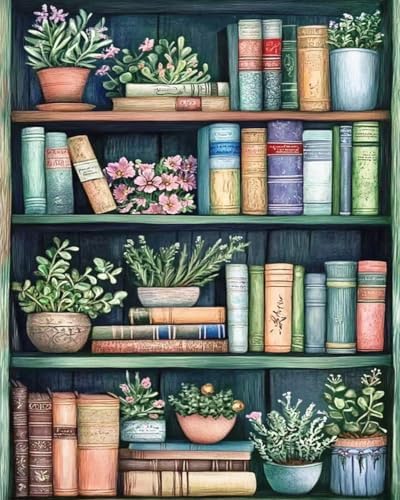 ZRIZQ Paint by Numbers Kit for Adults Beginner,Bookshelf,16x20 by ZRIZQ
