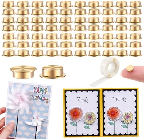 200PCS Mini Metal Rotating Bearings for DIY Handmade Crafts Paper Cards Scrapbooking DIY Greeting Cards 360°Rotation Smooth Spin Mechanism Spinner for Jewelry Making Nail Decoration by BAOFALI