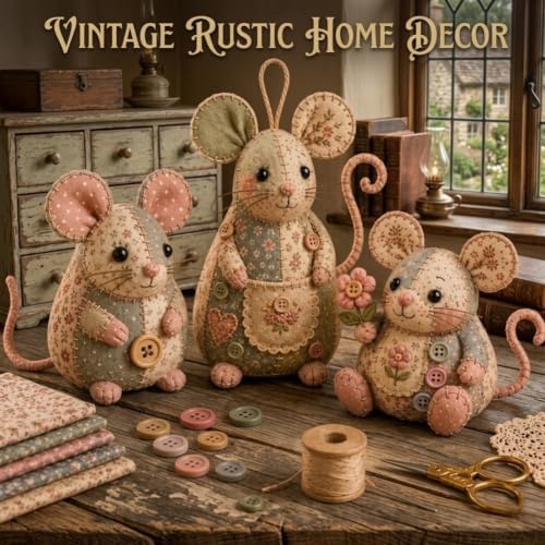 Patchwork Mouse DIY Kit – Complete Sewing Craft Set - Image 6