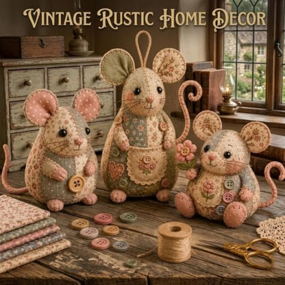 Patchwork Mouse DIY Kit – Complete Sewing Craft Set - Image 6