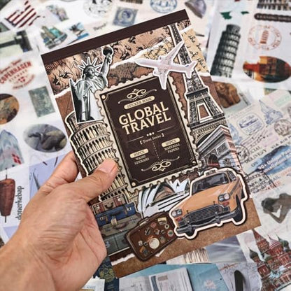 Travel Ephemera Book, 50 Sheets A5 Washi Stickers & Papers - Image 6