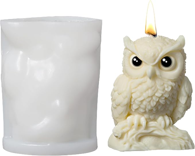 Owl Animal Silicone Candle Molds Epoxy Resin Wax Mold Silicone Animal Shapes Mold for Candle Craft Making Gift Decoration