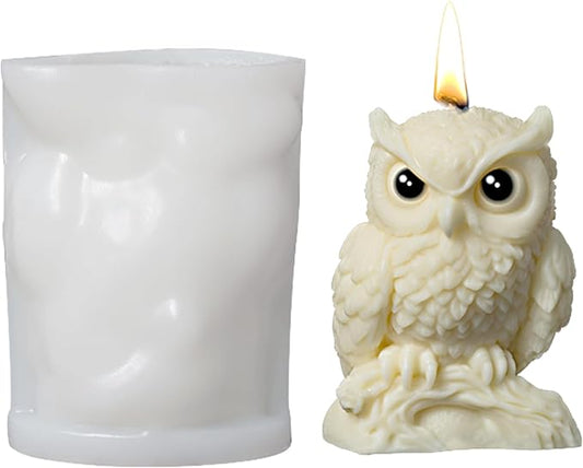 Owl Animal Silicone Candle Molds Epoxy Resin Wax Mold Silicone Animal Shapes Mold for Candle Craft Making Gift Decoration