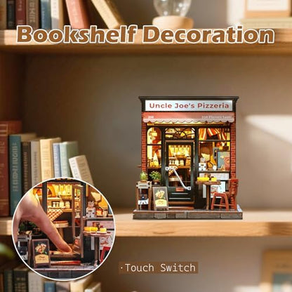 Fsolis Book Nook Kit, DIY Miniature House - Uncle Joe's Pizzeria - Image 5