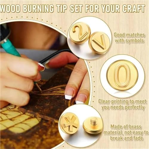 Wood Burning Letters DIY Wood Burning/Carving Set, DIY Wood/Leather Burning Set-26 Letters Copper Mold, As Shown Metal DIY Supplies US Plug for Leather Wooden Burner Craft DIY - Image 2