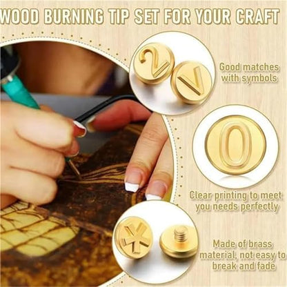 Wood Burning Letters DIY Wood Burning/Carving Set, DIY Wood/Leather Burning Set-26 Letters Copper Mold, As Shown Metal DIY Supplies US Plug for Leather Wooden Burner Craft DIY - Image 2
