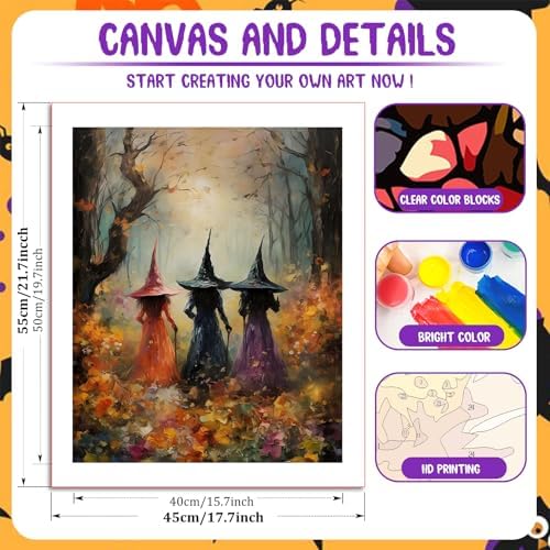 hkejoi Fall Paint by Numbers Kit for Adults, 16x20 in - Image 4