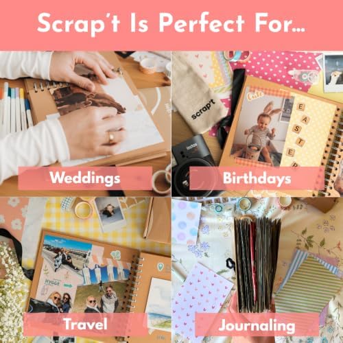 Scrapbook Kit - Large 80 Page Photo Album DIY Scrapbook - Holds 300+ Photos, With Metallic Pens, 200+ Stickers, Glue Pen, Washi Tapes, Backing Paper, Photo Corner Stickers (Starter Kit - 12 x 12 Inch) - Image 6